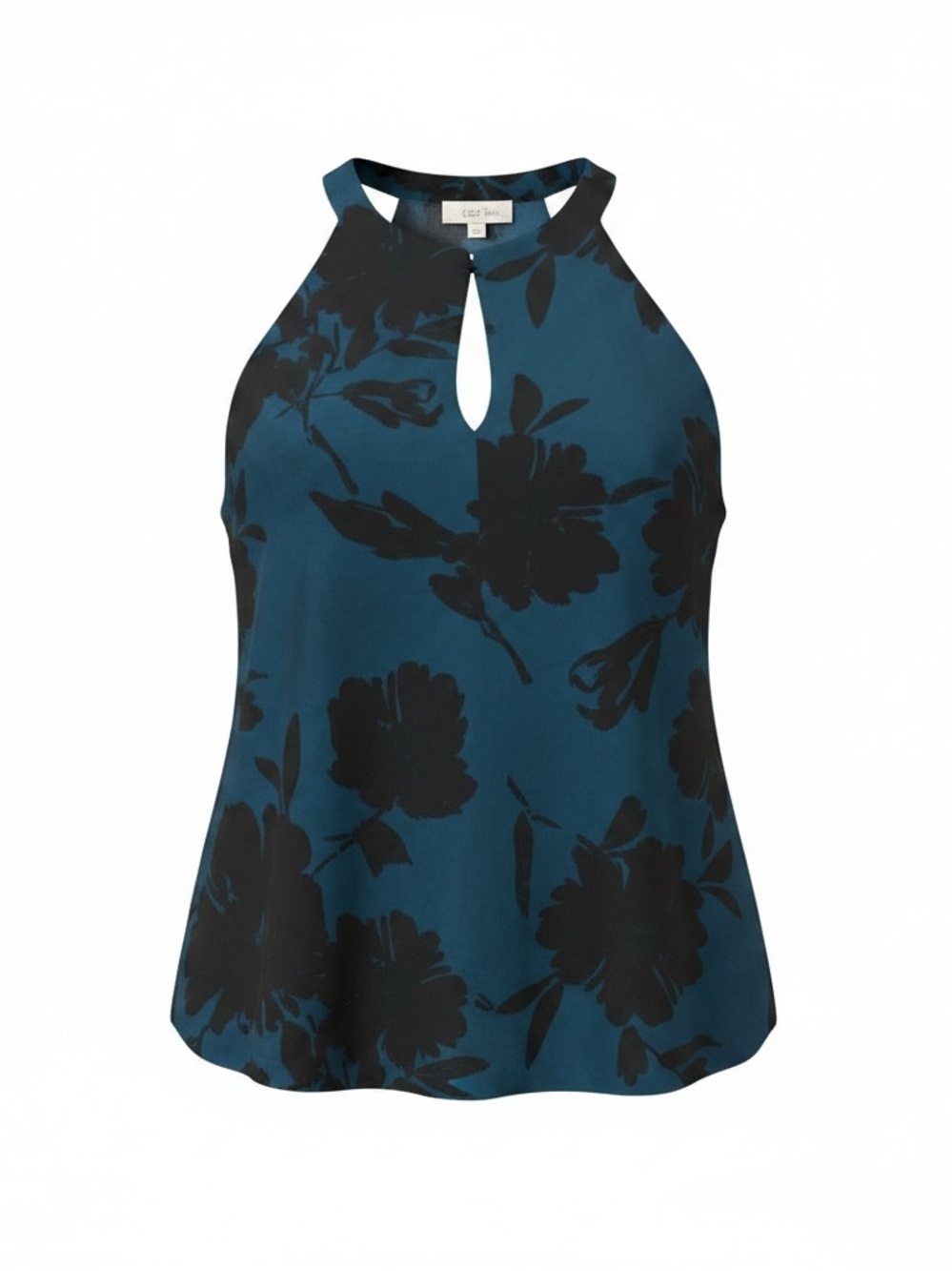 LOFT Teal Halter Neck Floral Keyhole Camisole